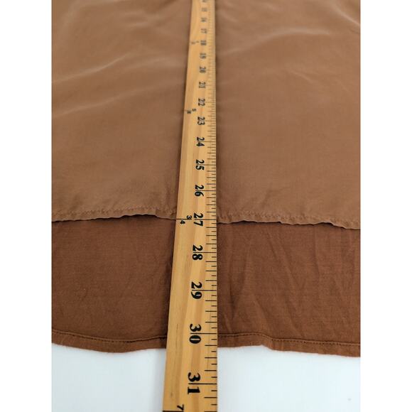 Buffalo Womens Silk Rayon Mix Media Henley Pull Over Top Chrome Brown Size Large - Picture 9 of 9